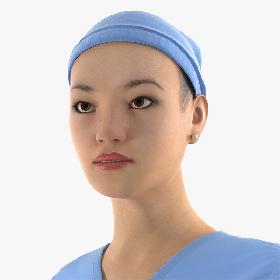 Asian Female Surgeon Rigged 2 3D